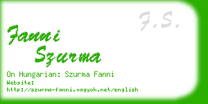 fanni szurma business card